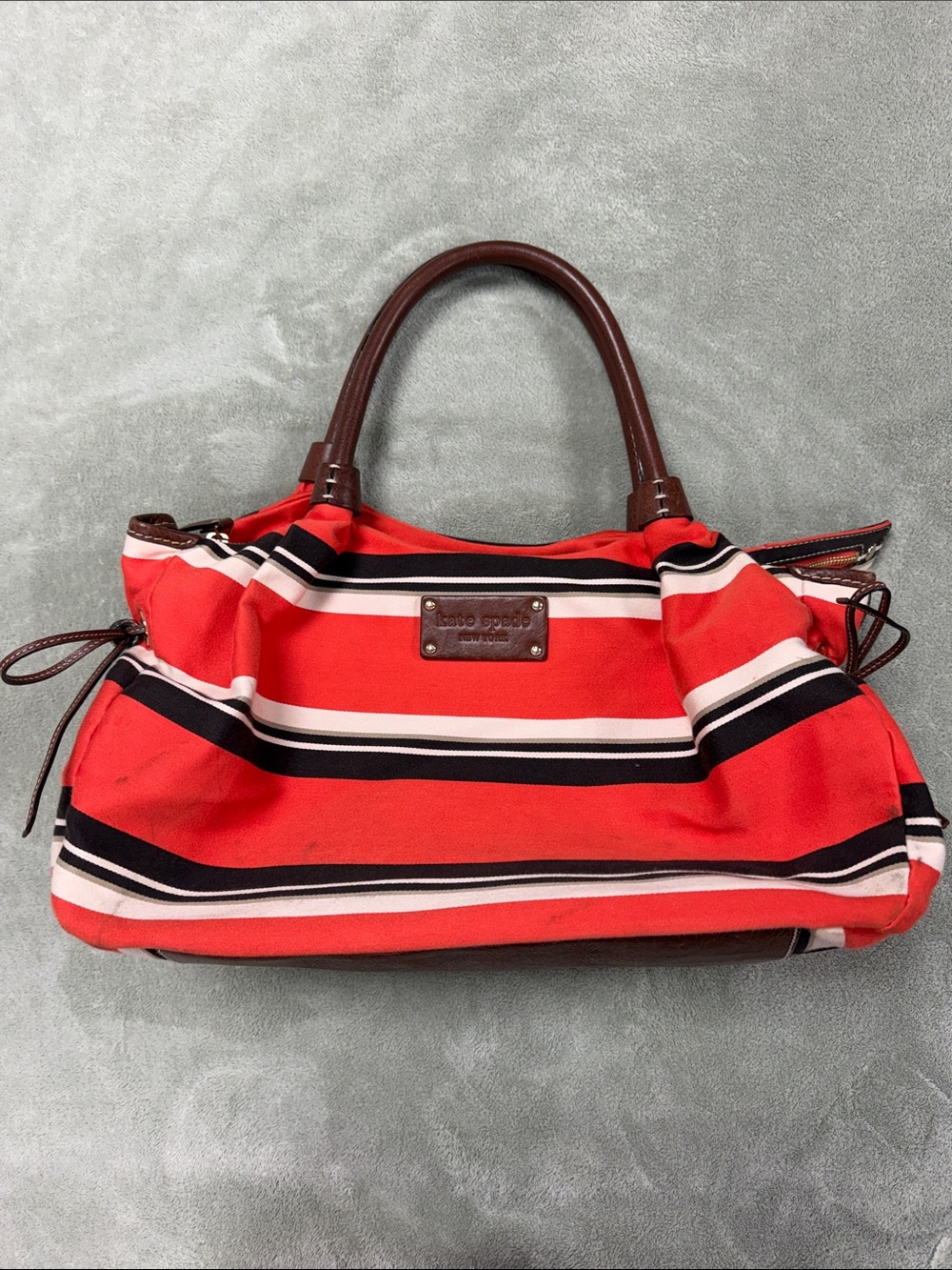 Kate Spade orange Canvas and leather bag